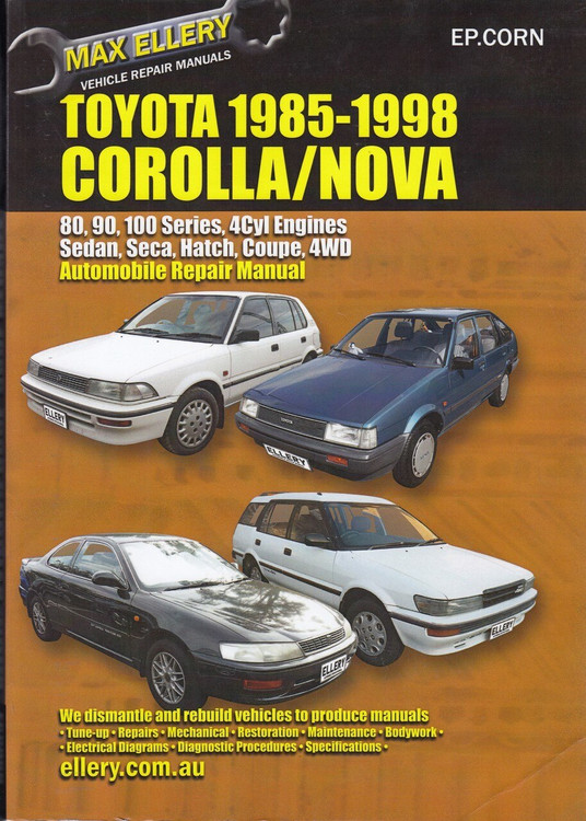 Toyota Corolla &amp; Holden Nova 1985 - 1998 Workshop Manual