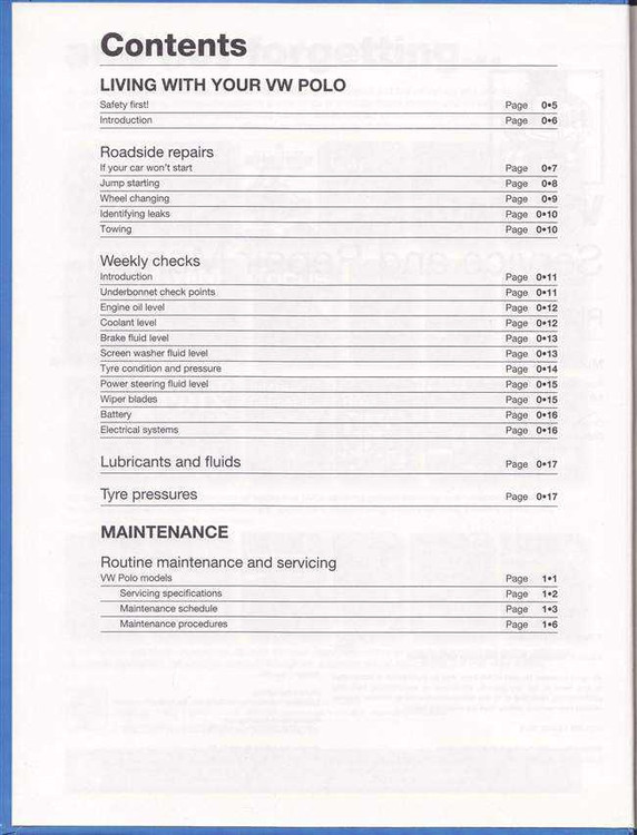 Volkswagen Polo 2000 - 2002 Workshop Manual