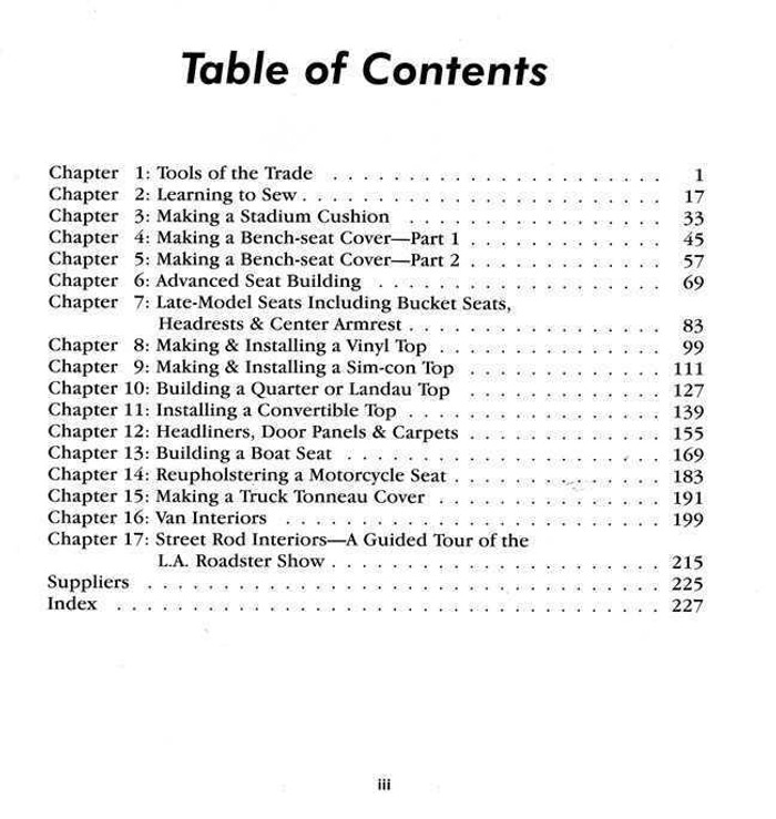 Automotive Upholstery Handbook