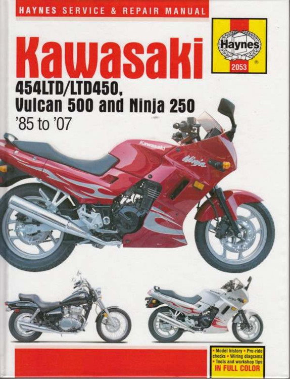 Kawasaki 454LTD, LTD450, Vulcan 500 and Ninja 250 1985 - 2007 Workshop Manual