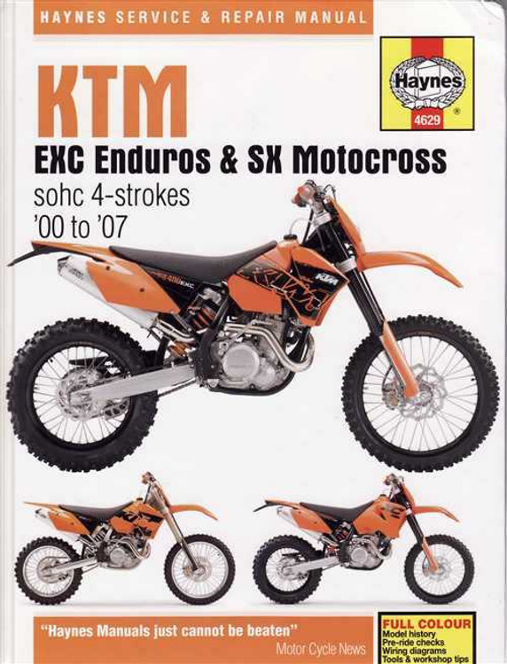 KTM EXC Enduros &amp; SX Motocross SOHC 4 - strokes 2000 - 2007 Workshop Manual