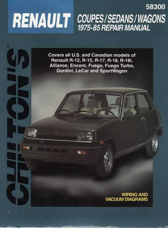 Renault Coupes, Sedans, Wagons 1975 - 1985 Workshop Manual