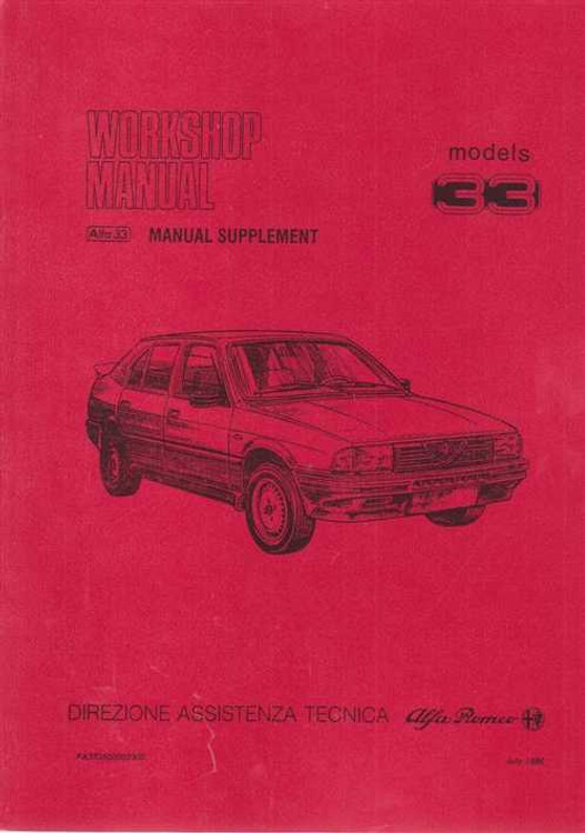 Alfa Romeo 33 Workshop Manual Supplement Vol. 1