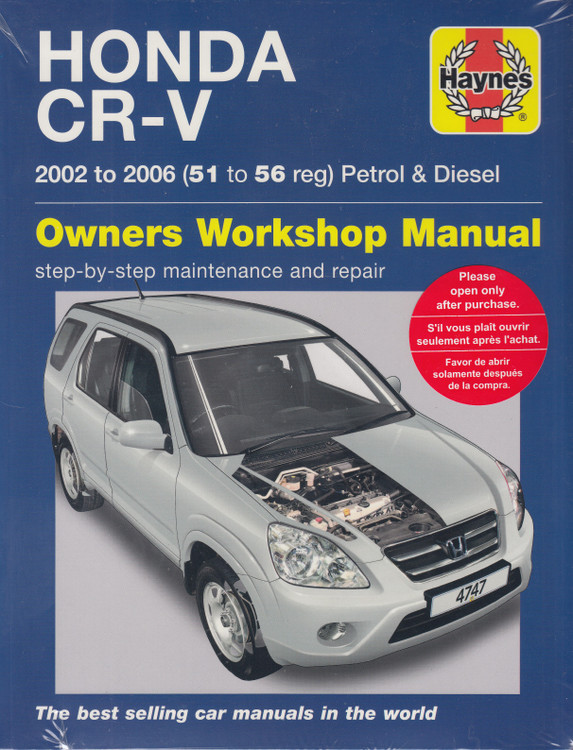 Honda CR-V Petrol, Diesel 2002 -2006 Workshop Manual (9781785213151)