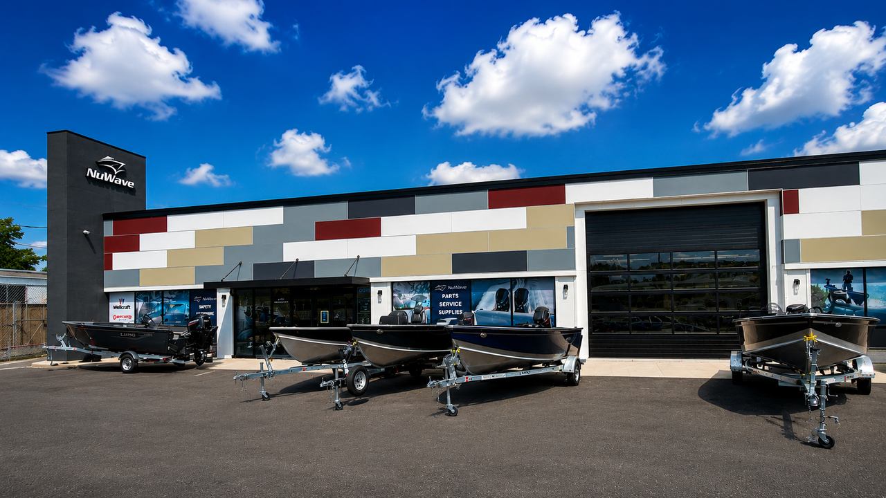 NuWave Marine's building and storefront in Woodbury Heights, NJ