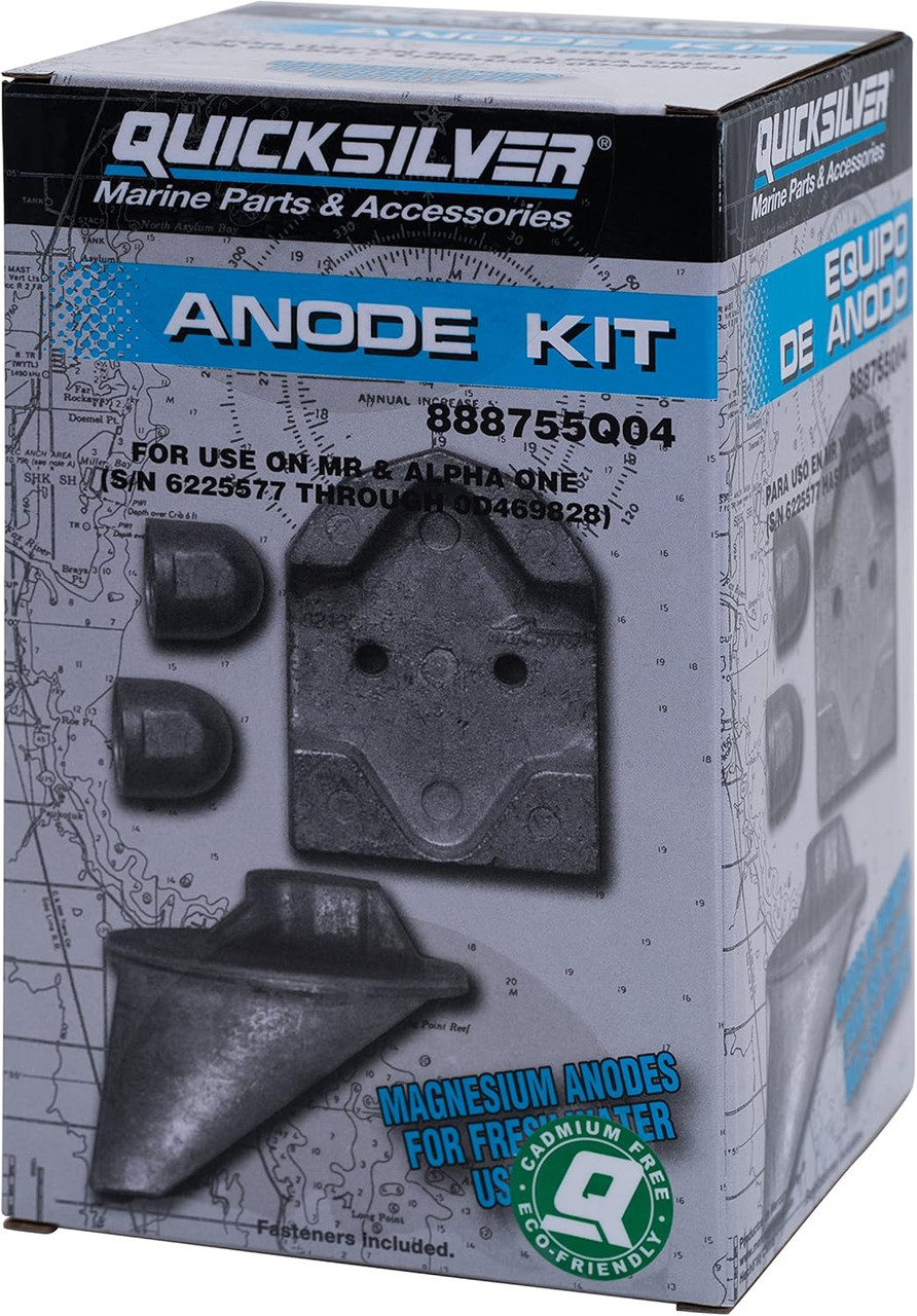 OEM Quicksilver/Mercury Anode Kit- Alpha 1- Magnesium 97-888755Q04