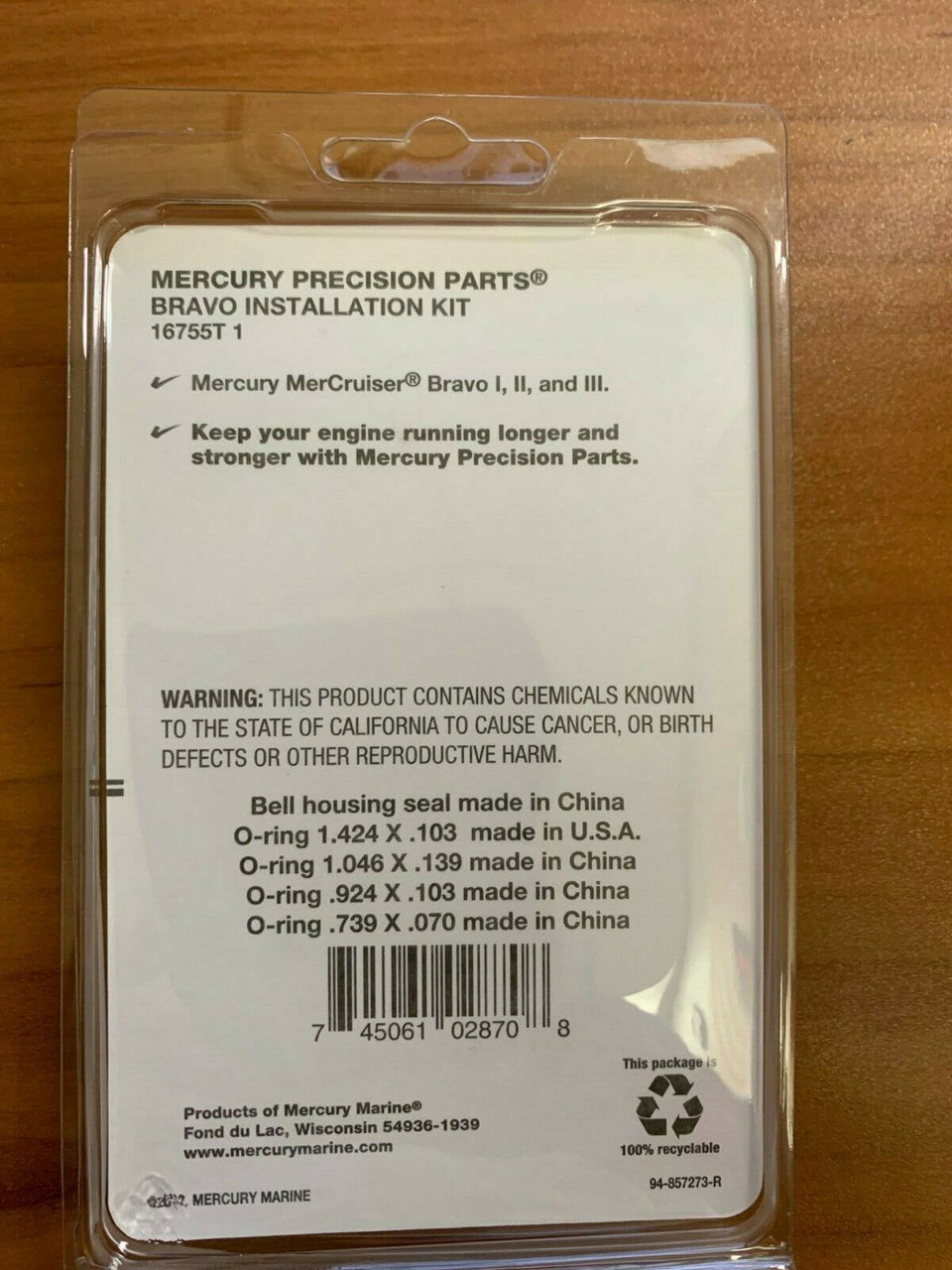 様リクエスト507aju54.507aju53■ OEM Mercruiser Drive Inst Kit 16755T 1