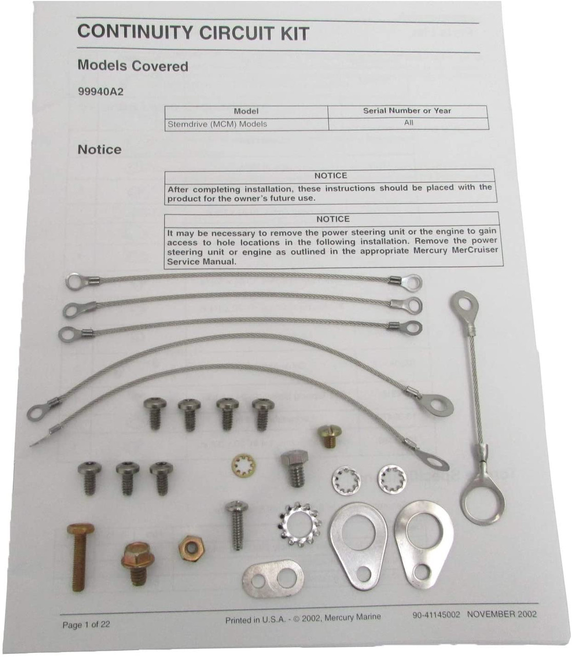 OEM Quicksilver/Mercury Continuity Kit- Gen 2/Bravo 99940A 2