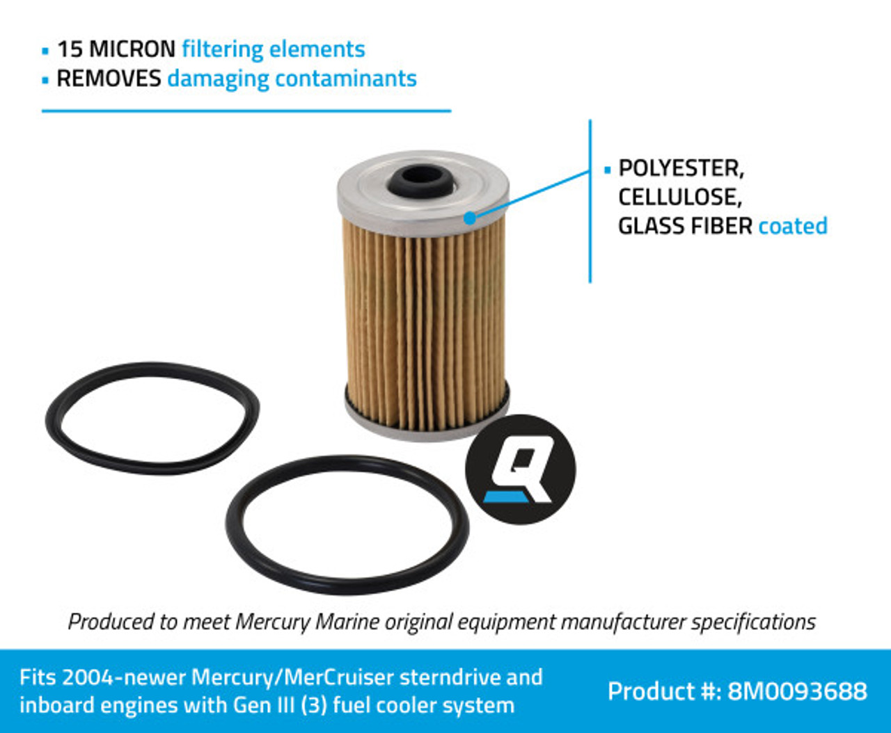 MerCruiser OEM Water Separating Fuel Filter - Engines with