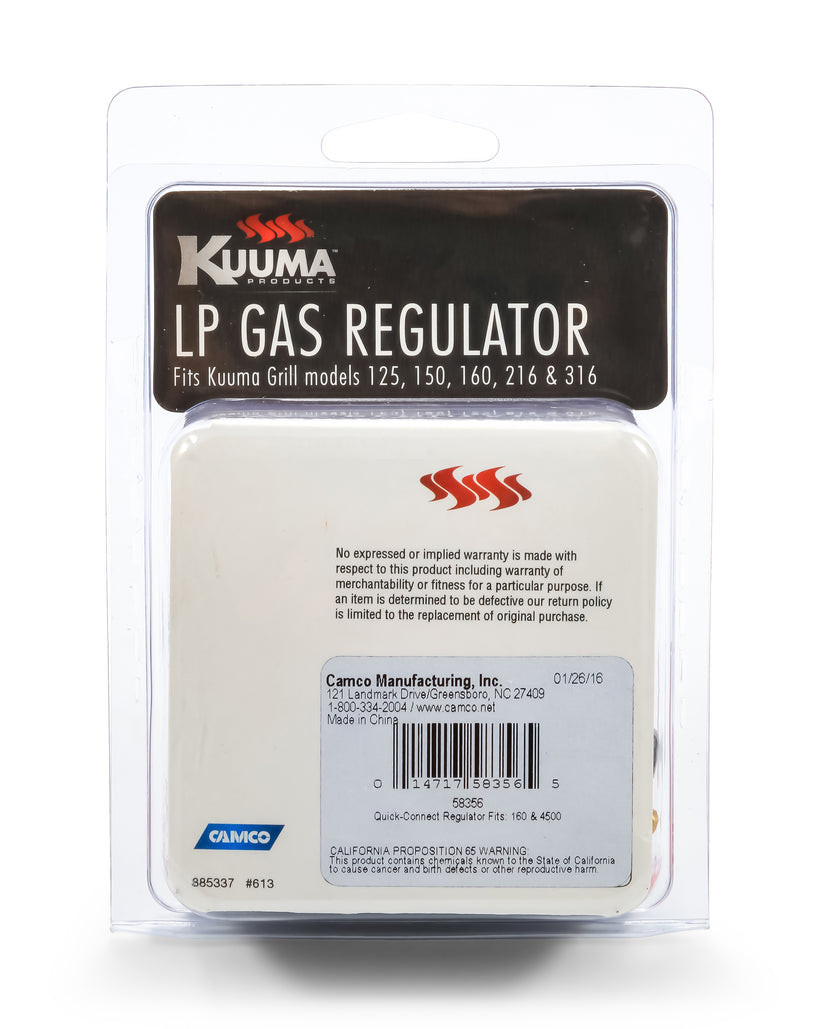 Kuuma LP Gas Regulator f/Stow 'N Go 160 Grill 58356