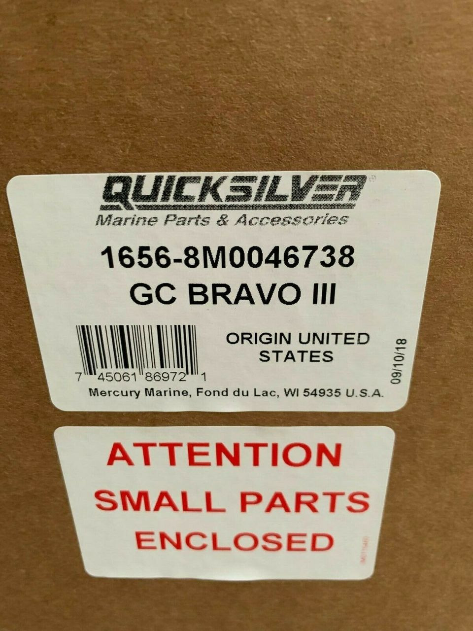 R.V.Wまとめ売り New OEM MerCruiser Bravo 3 Lower Unit 8M0086825 1656-8866G09