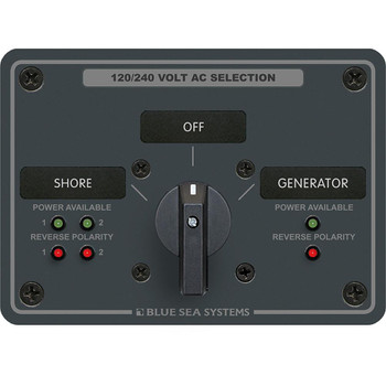 Blue Sea 8386 AC Rotary Switch Panel 30 Ampere 2 Positon + OFF, 4 Pole