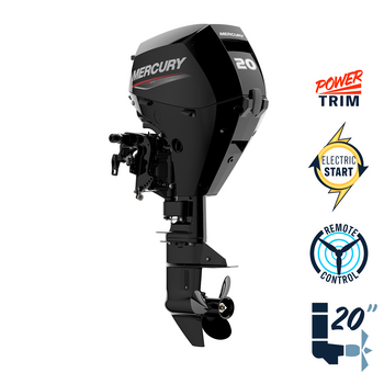 New Mercury 20ELPT EFI 20" Shaft Electric Start Power Trim Four Stroke Remote Outboard 1A20412LK