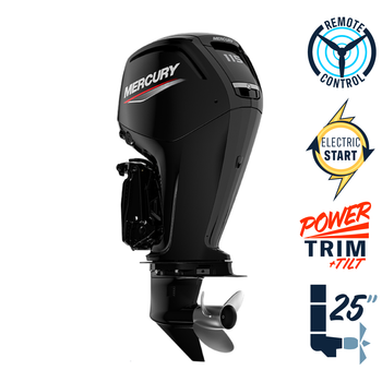 New Mercury 115EXLPT FourStroke  25" Shaft Electric Start Power Trim & Tilt Remote Outboard 1115F232D