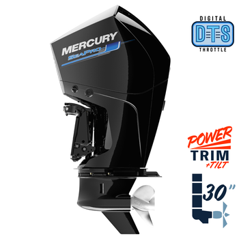 New Mercury 250XXL SeaPro DTS 5.44" 1.75  30" Shaft Power Trim & Tilt Outboard 12500044A
