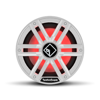 Rockford Fosgate M2 10" DVC 4 Ohm Color Optix Sealed Enclosure Marine Subwoofer White /Stainless M2D4-10S