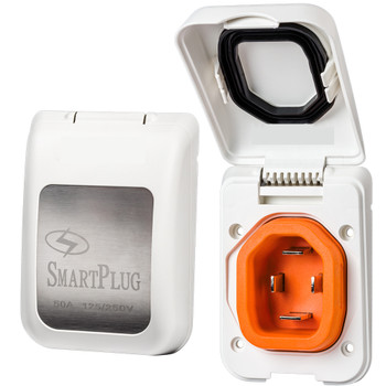 SmartPlug 50 AMP Male Non-Metallic Inlet Cover - White - BM50PW