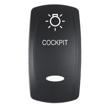 Pacer Actuator - 'COCKPIT' f/V Series Contura Switches - Black - Laser Etched (Top/Bottom Light) - EV2LE-CKPT