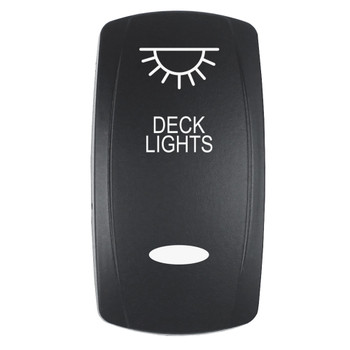 Pacer Actuator - 'DECK LIGHTS' f/V Series Contura Switches - Black - Laser Etched (Top/Bottom Light) - EV2LE-DECK