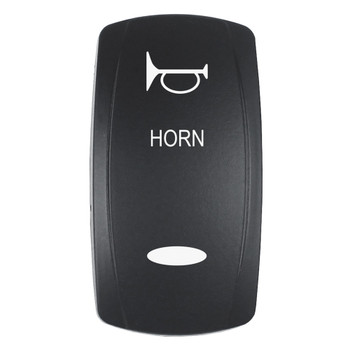 Pacer Actuator - 'HORN' f/V Series Contura Switches - Black - Laser Etched (Top/Bottom Light) - EV2LE-HRN