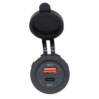 Bluewater Round Dual USB/USB-C Charger - 3000-4001A