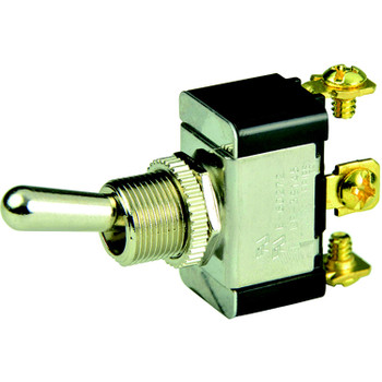 BEP SPDT Chrome Plated Toggle Switch - ON/OFF/(ON) - 1002015
