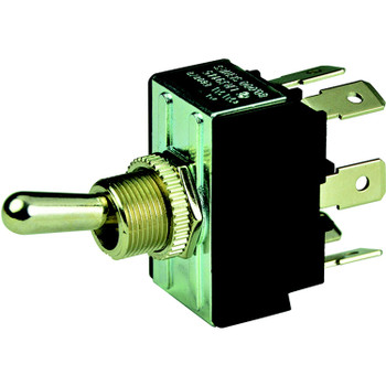 BEP DPDT Chrome Plated Toggle Switch - ON/OFF/(ON) - 1002014