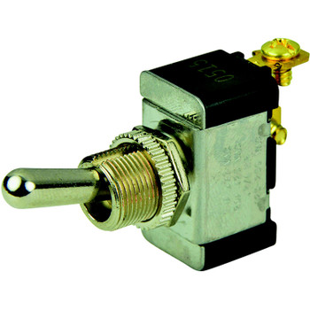 BEP SPST Chrome Plated Toggle Switch -OFF/(ON) - 1002002