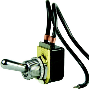 BEP SPST Chrome Plated Toggle Switch Wire Leads - ON/OFF - 1002023