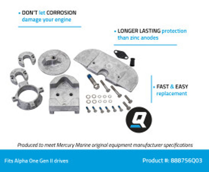 OEM Quicksilver/Mercury Anode Kit - Alpha Gen 2 - Aluminum 97-888756Q03