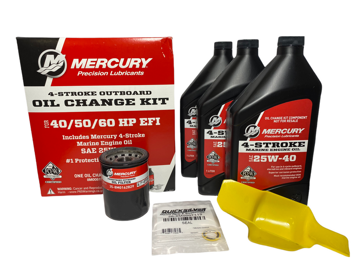 OEM Mercury 40/50/60 HP EFI Oil Change Kit  SAE 25W-40 8M0081916