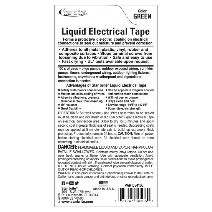 Starbrite Liquid Electric Tape Green 4 Oz 84106