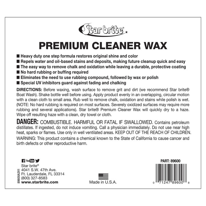 Starbrite Prem 1-Step Hd Cleaner Wax Gallon 89600