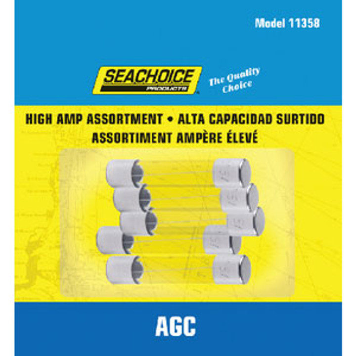 Seachoice 5Pc High Amp Agc Glass Fuses Sc11358