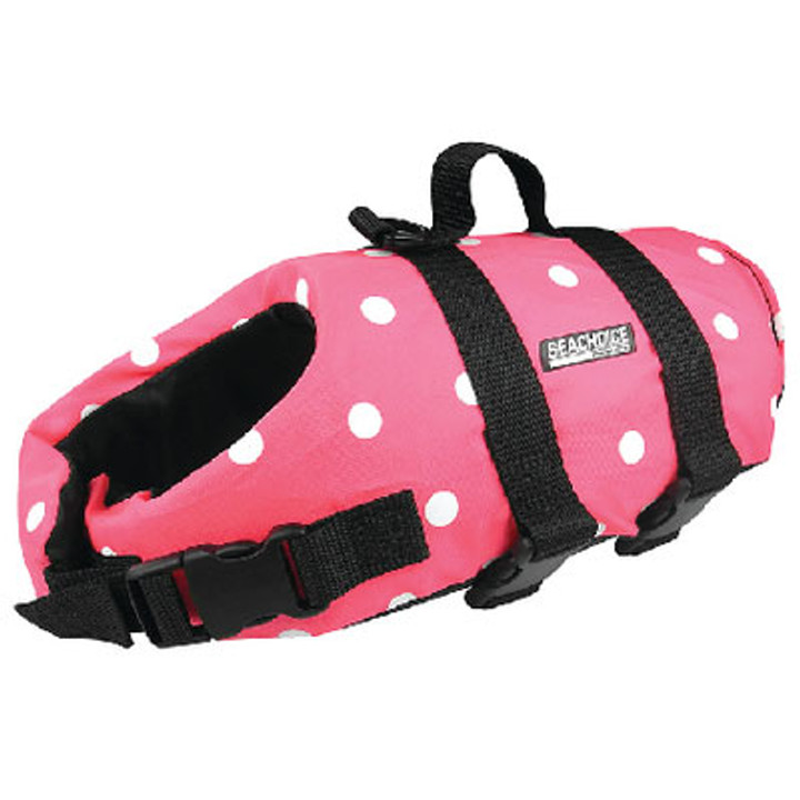 Seachoice Dog Vest Pink Polka XS 7 To 15 Dv-XS-86370