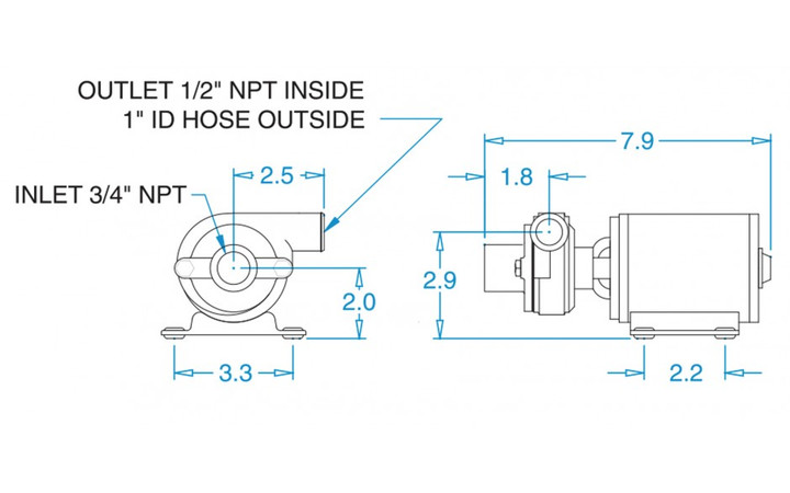 Groco Centrifugal Pump 12V Cp-20 12V