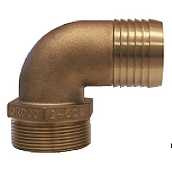 Groco 1-1/4" BSPP Bronze 90 Degree Pipe to Hose Fitting Pthc-114Pd32