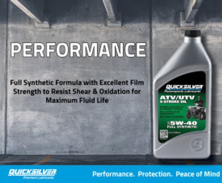 Mercury / Quicksilver OIL-SYN 4S 5W-40 Full Synthetic 4-Stroke ATV Engine Oil  @6 92-8M0058914