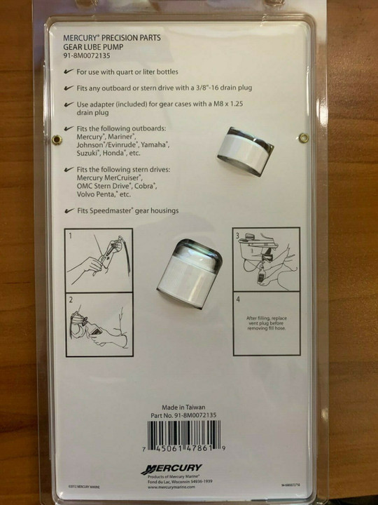 OEM Mercury MerCruiser Outboard Sterndrive 32 oz GEAR LUBE PUMP 91-8M0072135