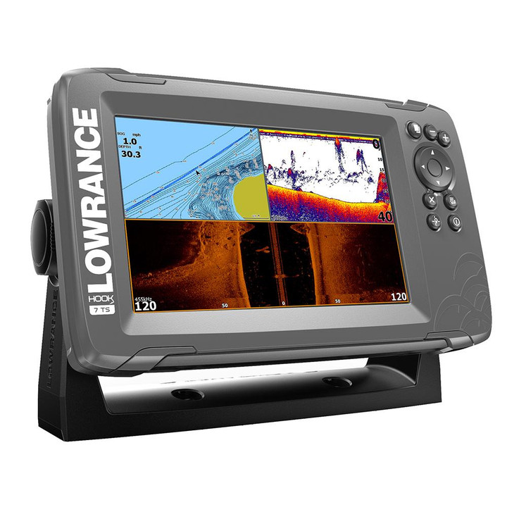 Lowrance HOOK-7 7" Chartplotter/Fishfinder TripleShot Transom Mount Transducer w/Built-In US Inland Charts