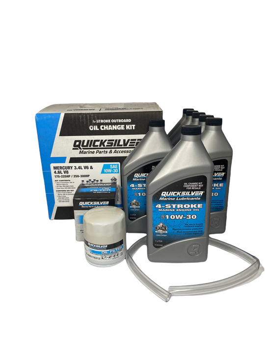 Quicksilver/Mercury V6 & V8 175-225 HP/250-300 HP SAE 10W-30 Oil Change Kit 8M0169548