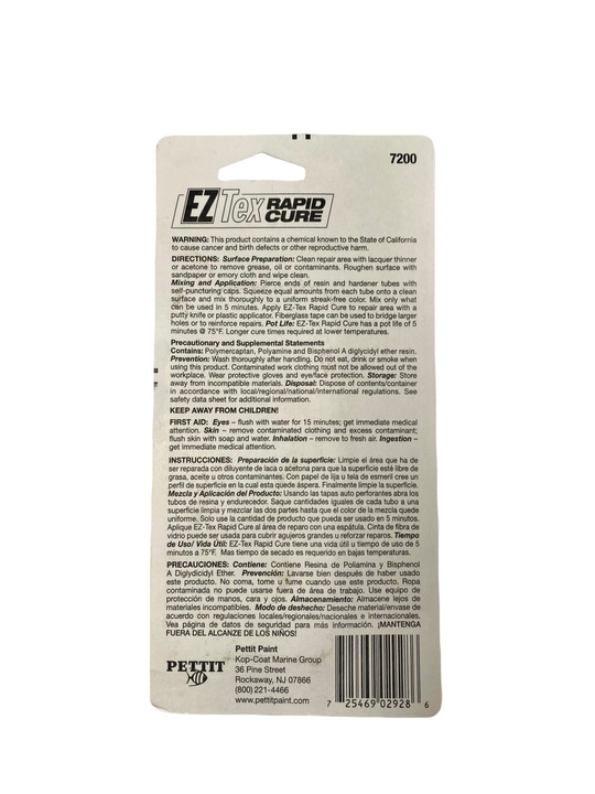 Pettit EZ-Tex Rapid Cure Marine Tex Epoxy Repair Compound 41720026