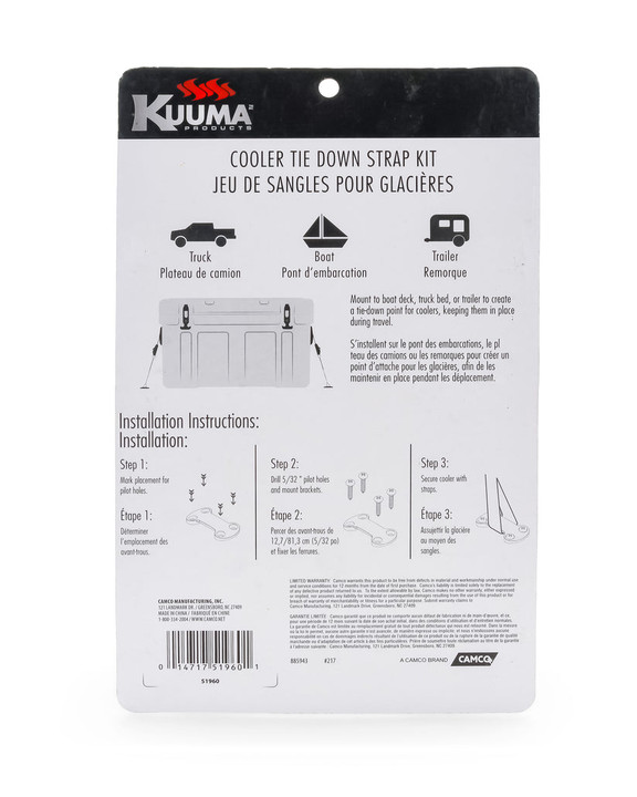 Kuuma Premium Cooler Tie Down Strap Kit 51960