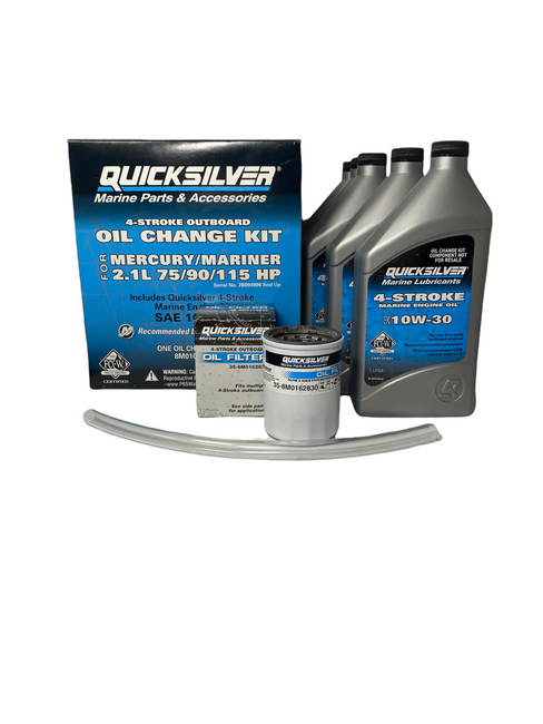 OEM Quicksilver/Mercury/Mariner 2.1L 75/90/115 4-Stroke Outboard 10-W30 Oil Change Kit  8M0107511