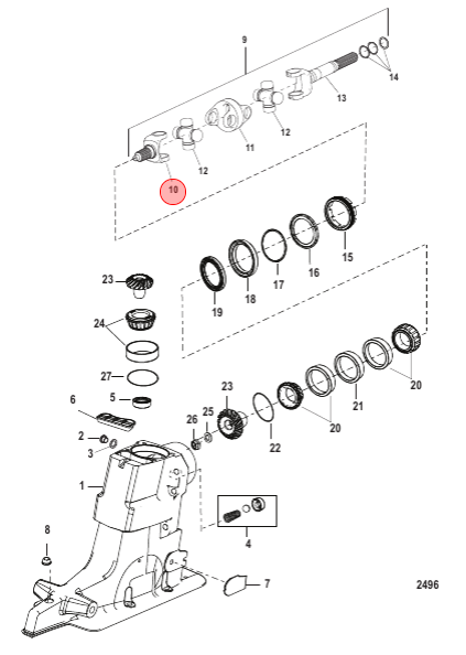 OEM Quicksilver/Mercury Short Yoke  864282T