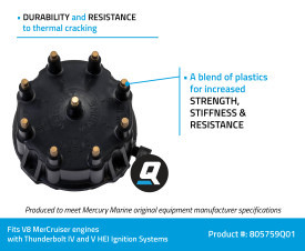 OEM Quicksilver/Mercury Thunderbolt 4 & 5 Distributor Cap 805759Q01 OEM Quicksilver/Mercury Thunderbolt 4 & 5 Distributor Cap 805759Q01