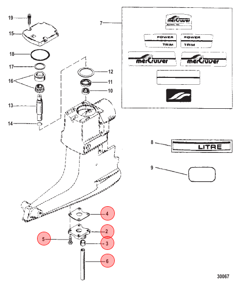 OEM MERCRUISER Alpha Gen 1 water tube housing kit 32-54236 / 42724A3 OEM MERCRUISER Alpha Gen 1 water tube housing kit 32-54236 / 42724A3