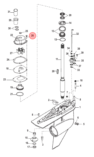 OEM MerCruiser Water Pump Housing Screw Gen 2 10-816928