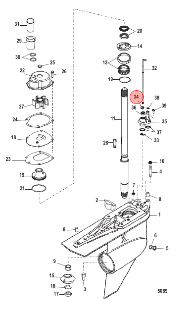 OEM MerCruiser Shift Shaft Washer O/B 12-77674 OEM MerCruiser Shift Shaft Washer O/B 12-77674