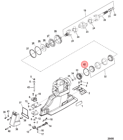 OEM MerCruiser Shim 0.29 - Driveshaft Housing - Bravos 15-888927029